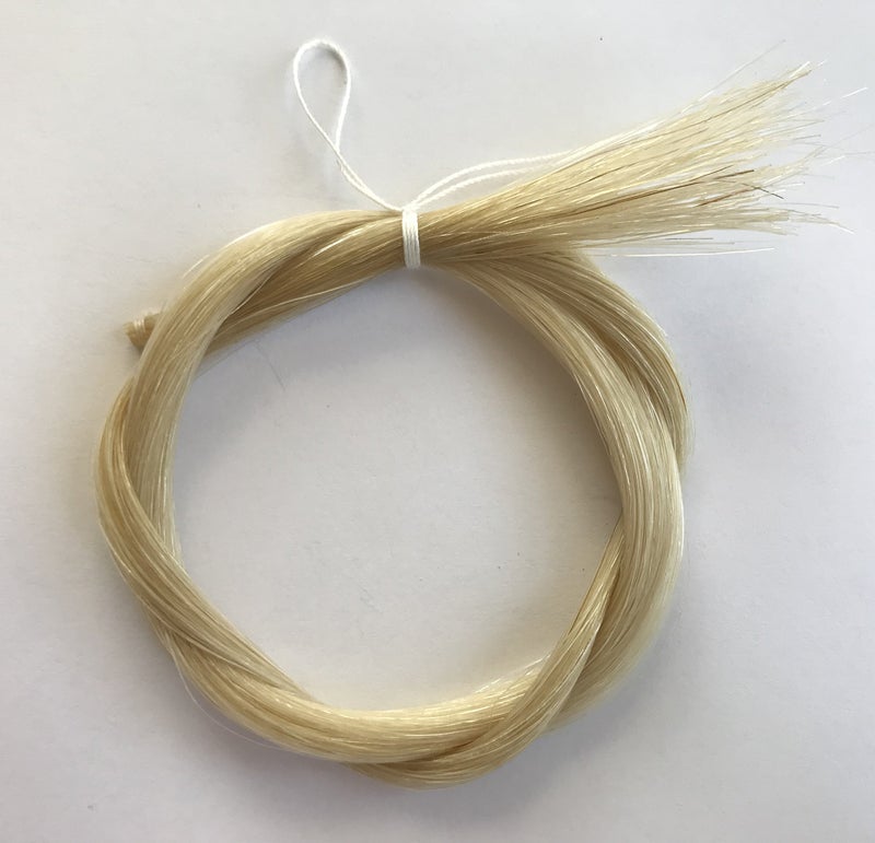 Mivi MI&VI Classic Mongolian Horse Hair for Violin, Viola Bows - Unbleached, White 29.5" (1 Hank, Prepared, Includes Plug and Wedge) (1 Hank) - Image 2
